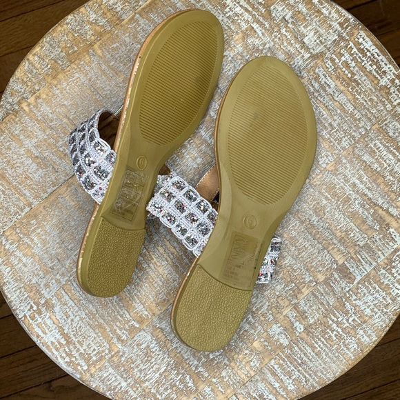 Brown Sandals with Sliver Glitter Detailing Size 6 - Picture 5 of 5